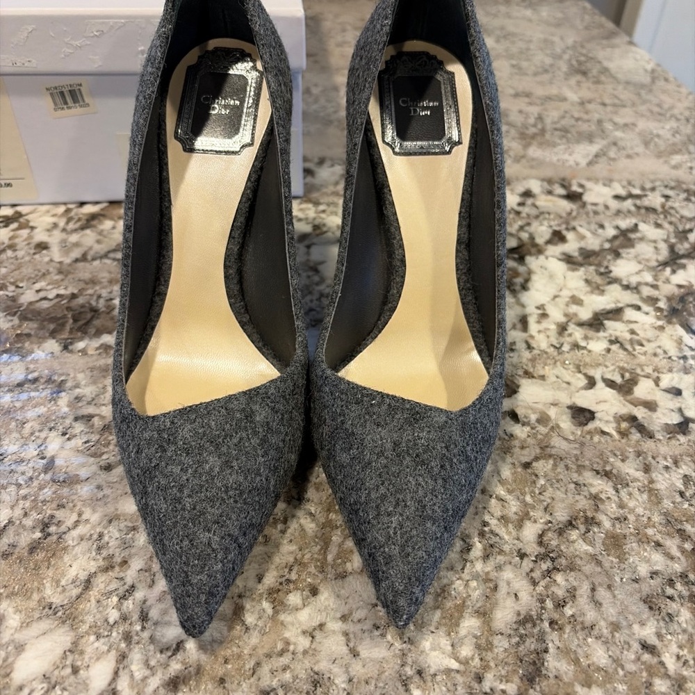 Dior Charcoal Gray Women's Heels